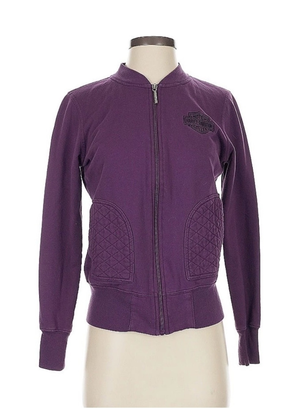 Purple Women's Harley-Davidson Quilted Pocket Zip Jacket